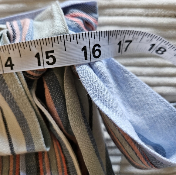 LOFT Striped Wrap Skirt with Ruffle Hem Size 6 - Picture 10 of 12